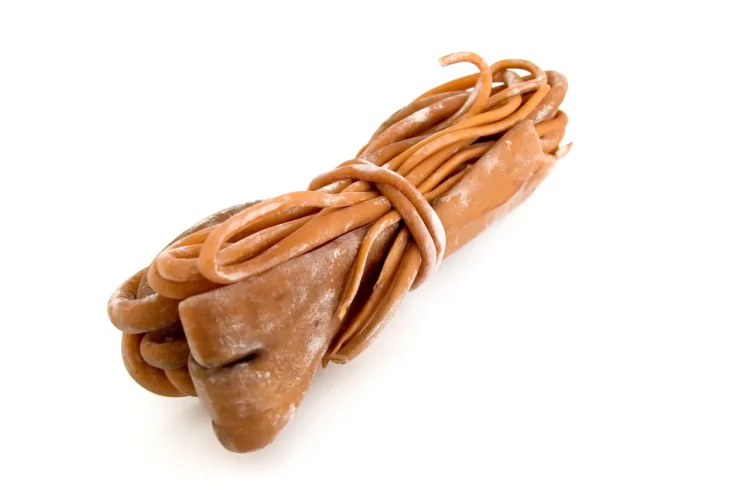 Cochayuyo, a type of edible seaweed, was bundled and sold at the market.